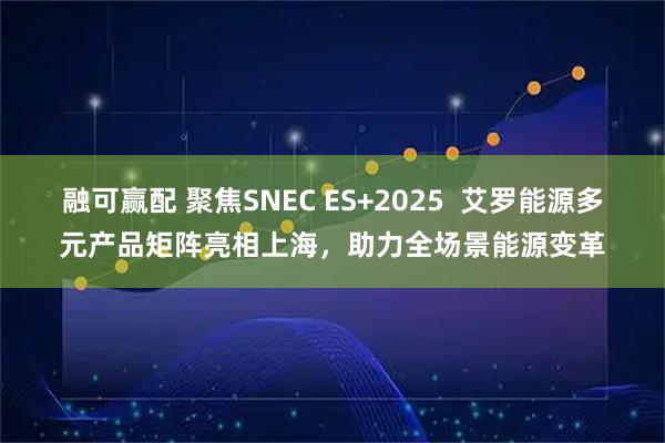 融可赢配 聚焦SNEC ES+2025  艾罗能源多元产品矩阵亮相上海，助力全场景能源变革